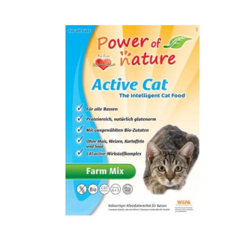 POWER OF NATURE ACTIVE CAT FARM MIX - sucha karma z kurczakiem, łososiem i brązowym ryżem dla kotów - 6 kg.jpg