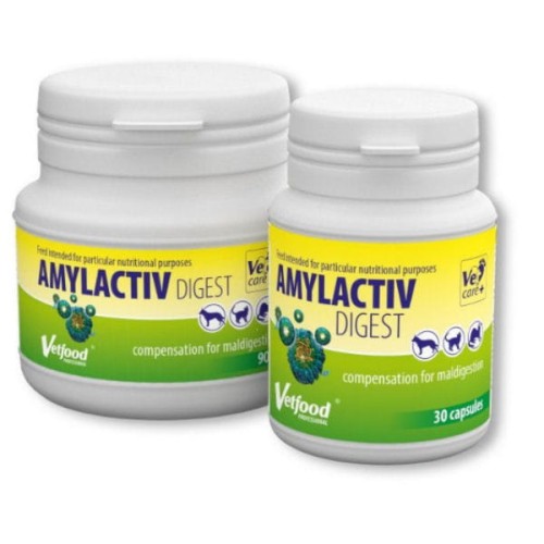 VETFOOD Amylactiv Digest Preparat dla psów, kotów i fretek wspomagajacy trawienie - 90 kapsułek.jpg