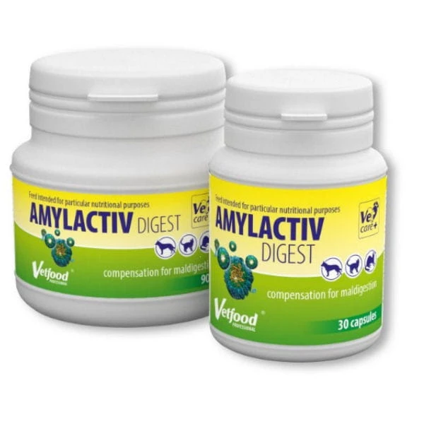VETFOOD Amylactiv Digest Preparat dla psów, kotów i fretek wspomagajacy trawienie - 90 kapsułek.jpg