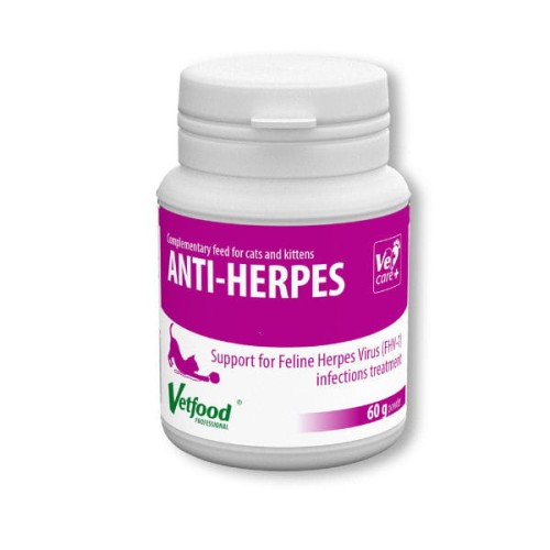 Anti-Herpes Preparat w formie proszku stymulujący układ odpornościowy kotów i zapobiegający wystąpieniu objawów herpeswirozy - 60 g.jpg