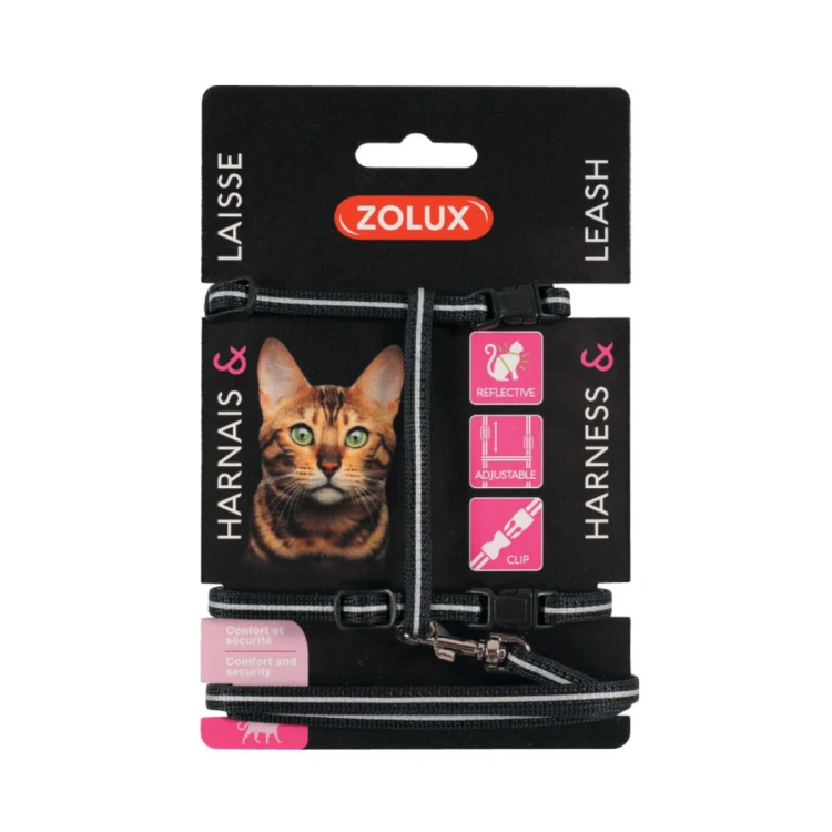 Zolux - zestaw spacerowy dla kota  - czarny.jpg
