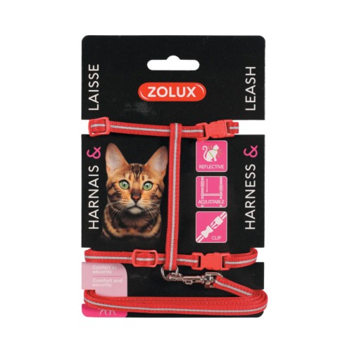 Zolux - zestaw spacerowy dla kota  - czerwony.jpg
